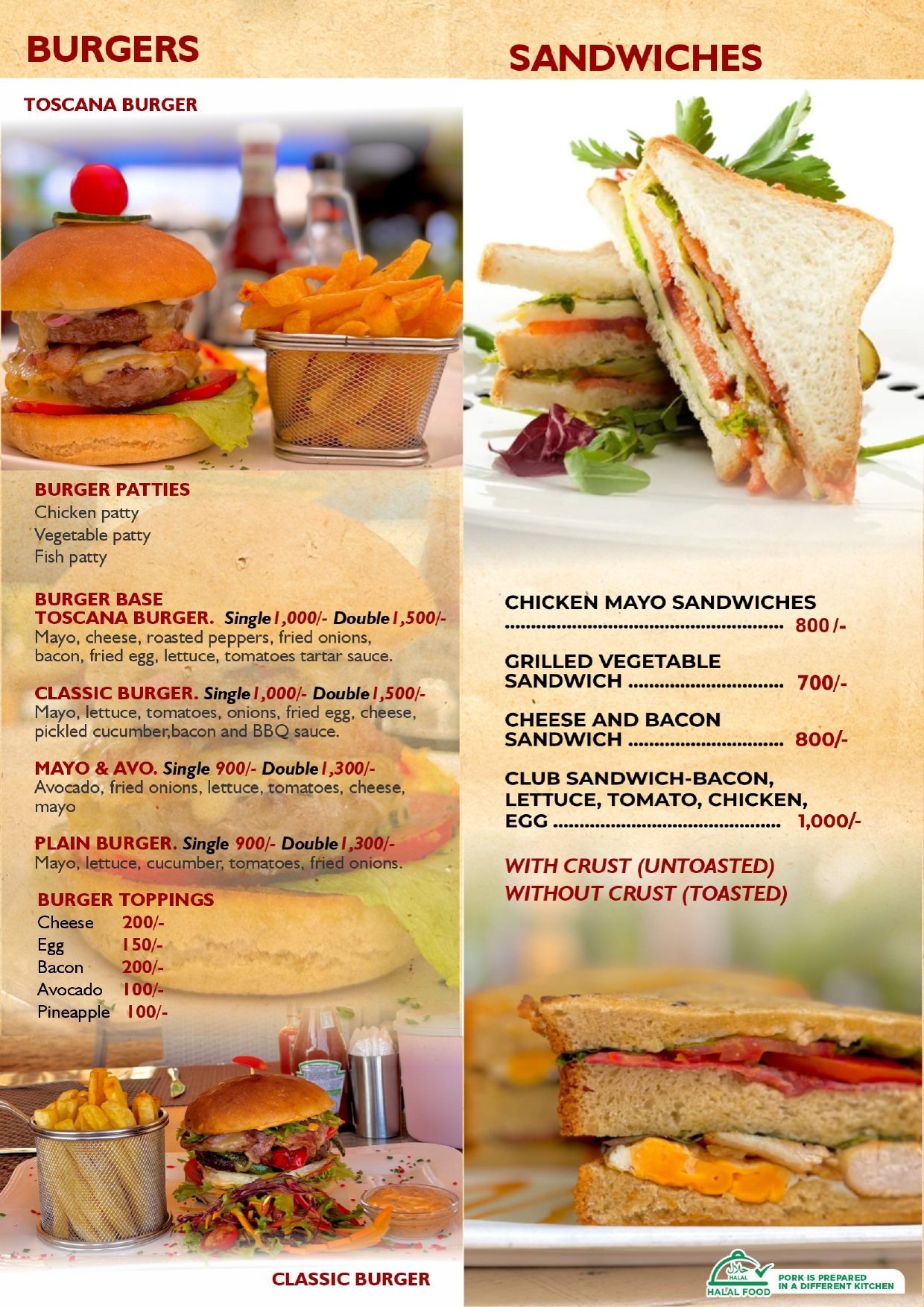 Burgers & Sandwiches